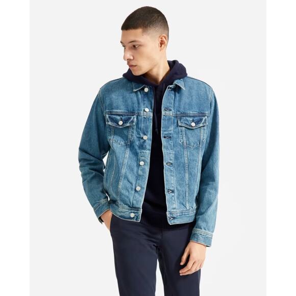 Everlane The Denim Jacket Uniform Classic Blue Casual Trucker Mens Size XXL - Picture 1 of 14